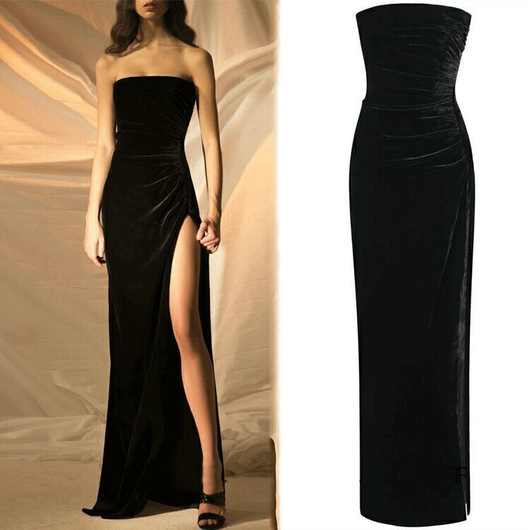 Vestido largo negro para cena