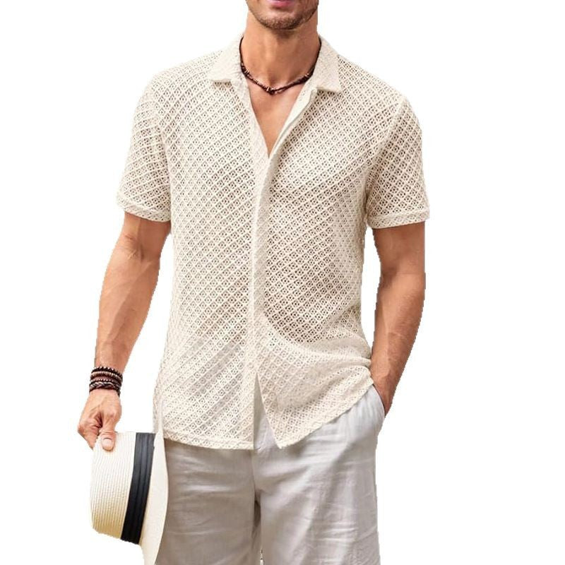 Camisa ligera de manga corta para hombre