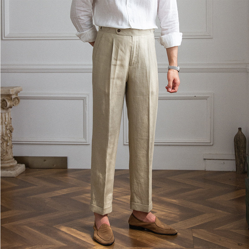 Pantalones 100% lino para hombre