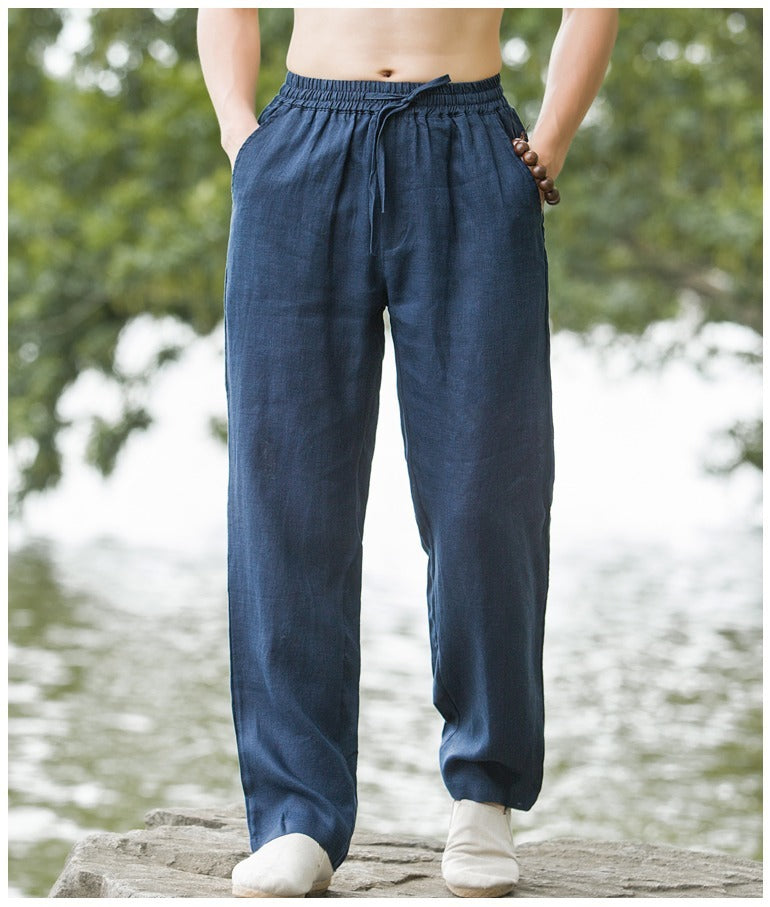 Pantalones de lino de verano para hombre