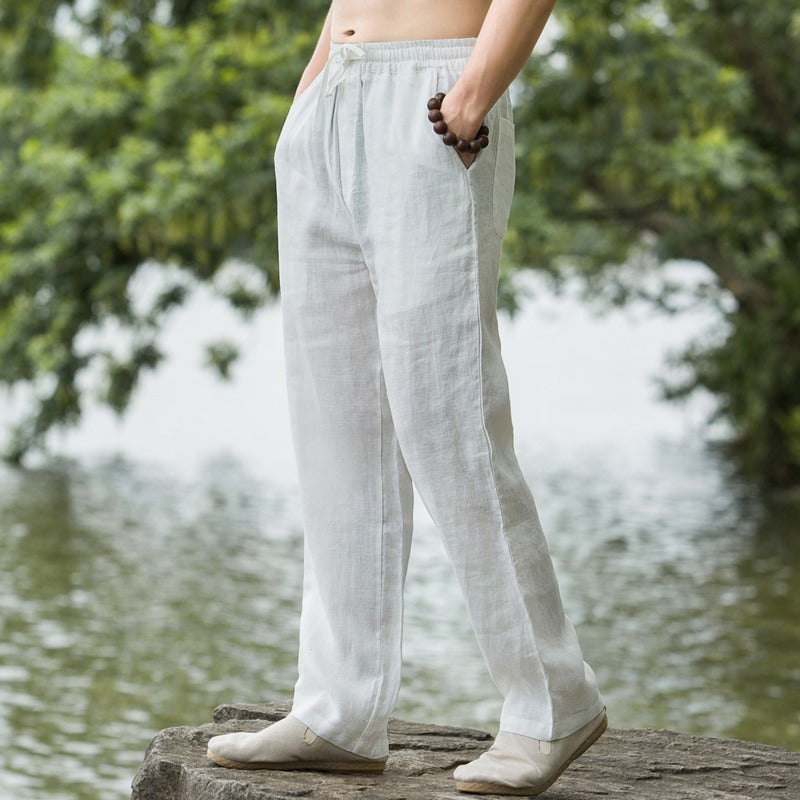 Pantalones de lino de verano para hombre