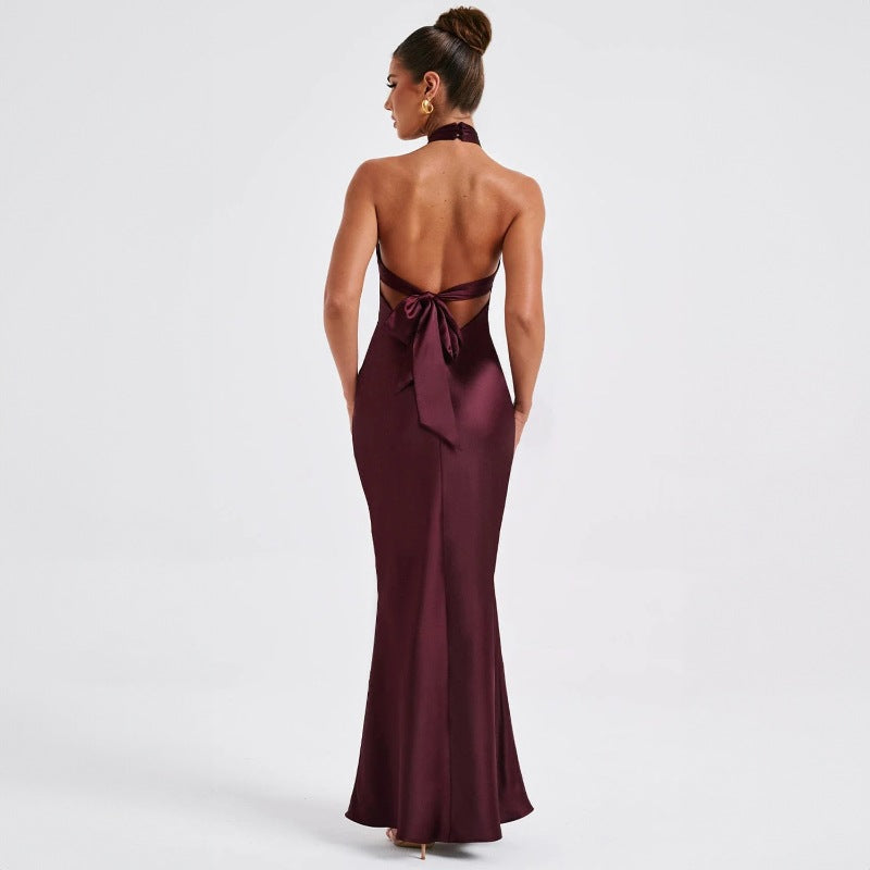 Vestido elegante con espalda abierta para mujer