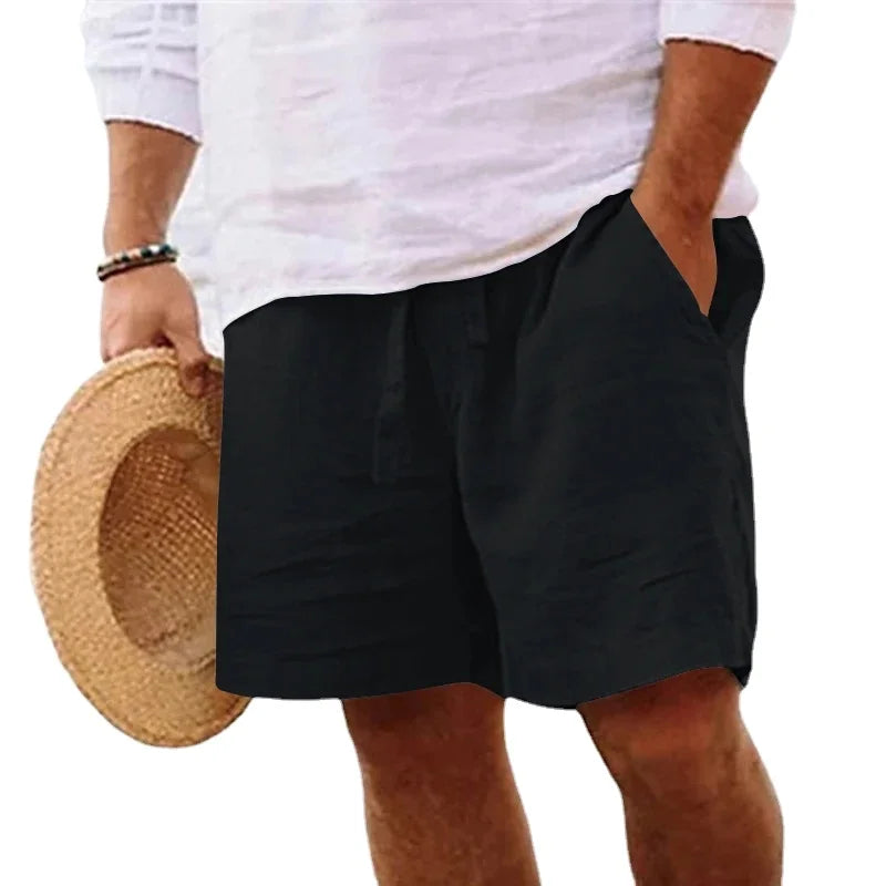Pantalones cortos de verano de lino para hombre