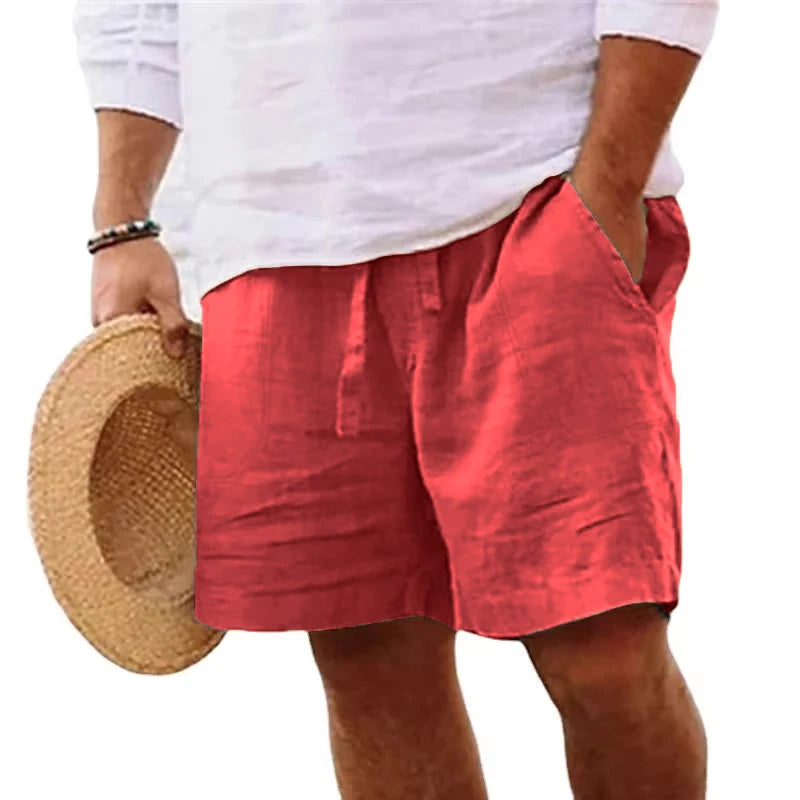 Pantalones cortos de verano de lino para hombre