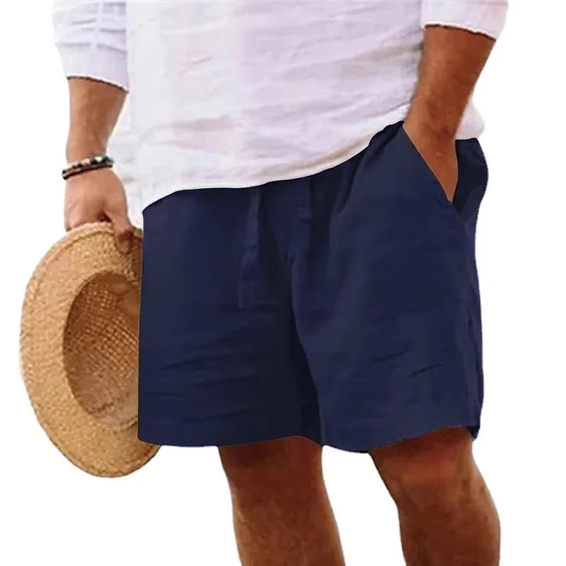 Pantalones cortos de verano de lino para hombre