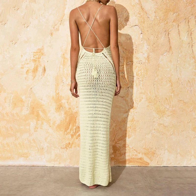Vintage Crochet Long Dress for Women