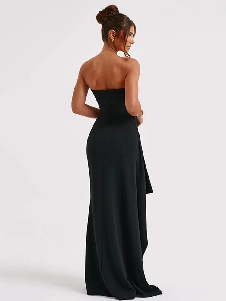 Vestido largo con abertura para mujer