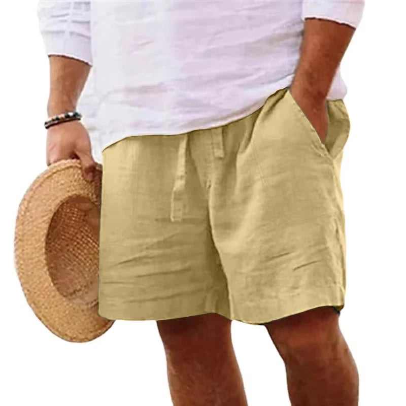 Pantalones cortos de verano de lino para hombre