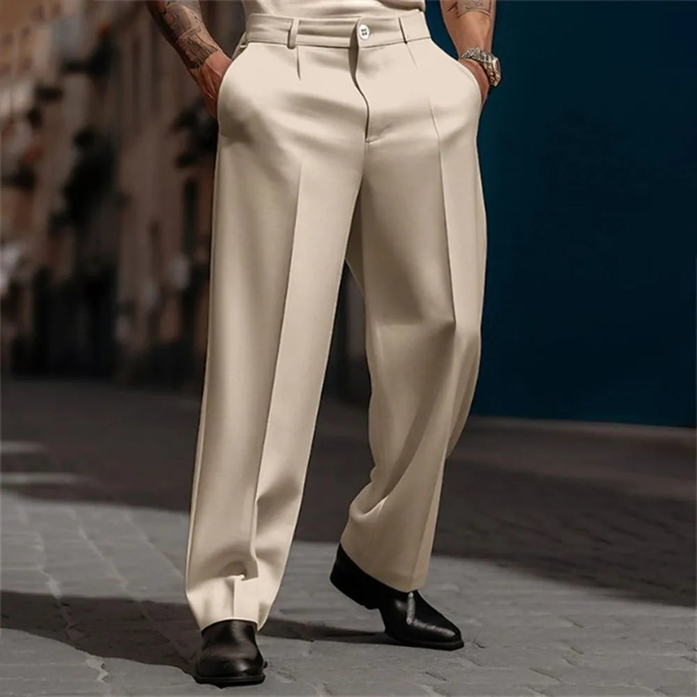 Pantalones de traje holgados para hombre