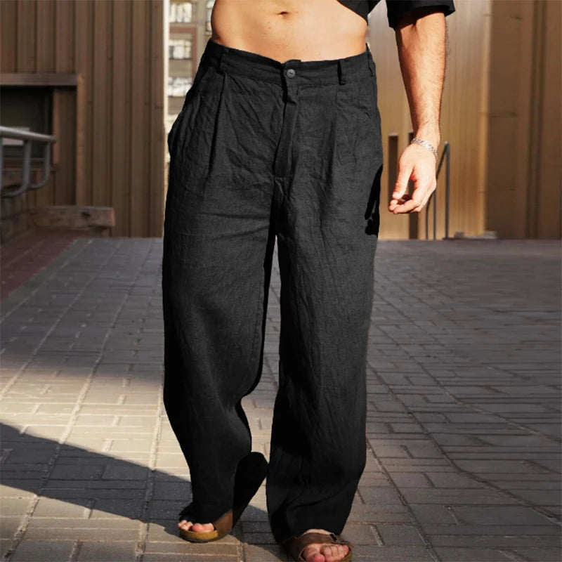 Pantalones de lino para hombre estilo vintage