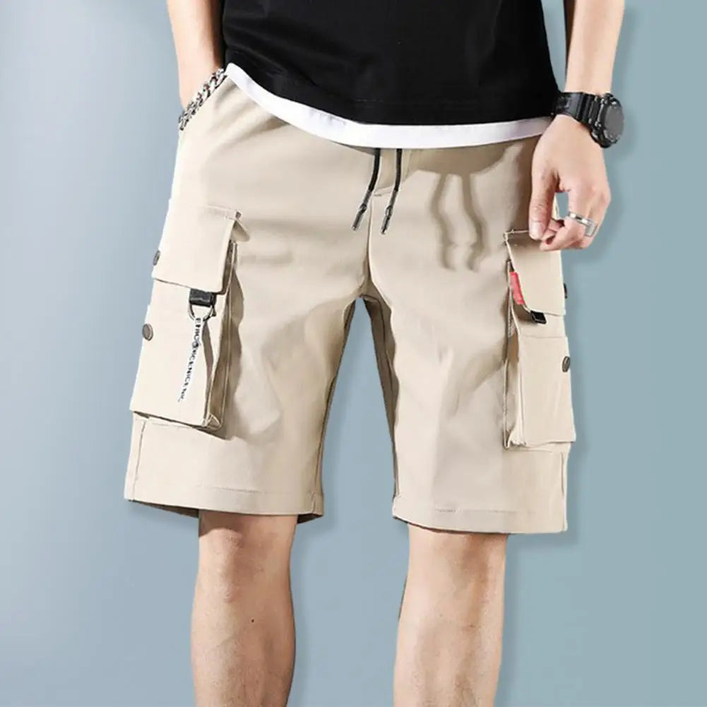 Pantalones cortos cargo elásticos para hombre