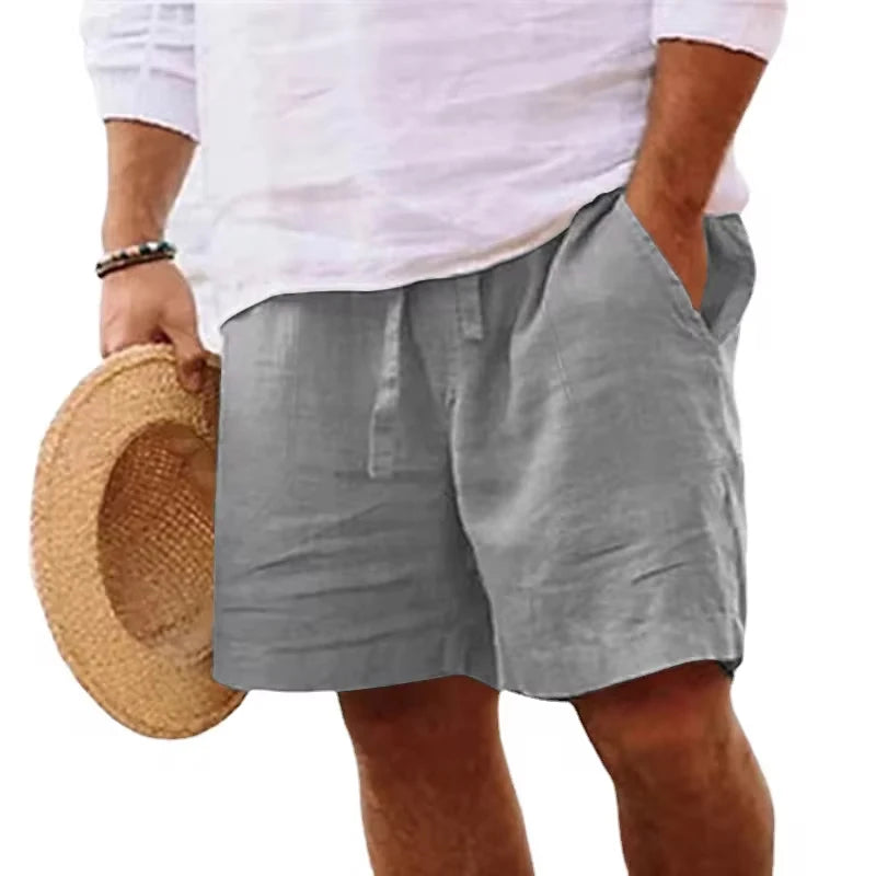 Pantalones cortos de verano de lino para hombre