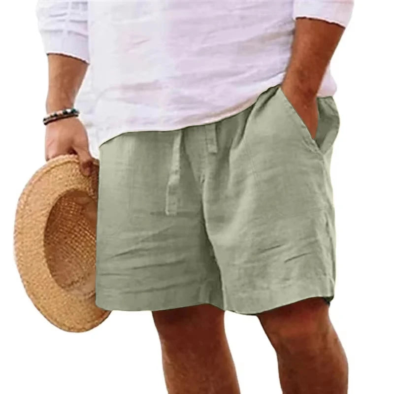 Pantalones cortos de verano de lino para hombre