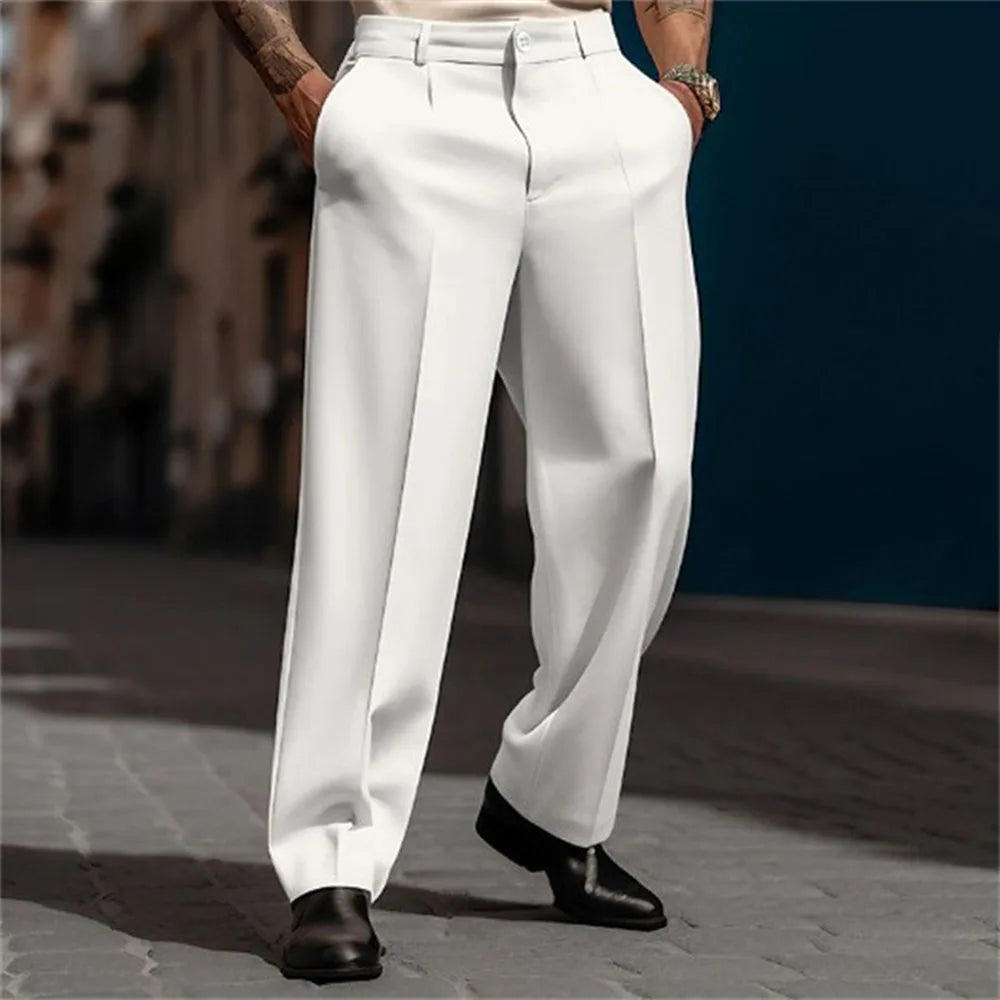 Pantalones de traje holgados para hombre
