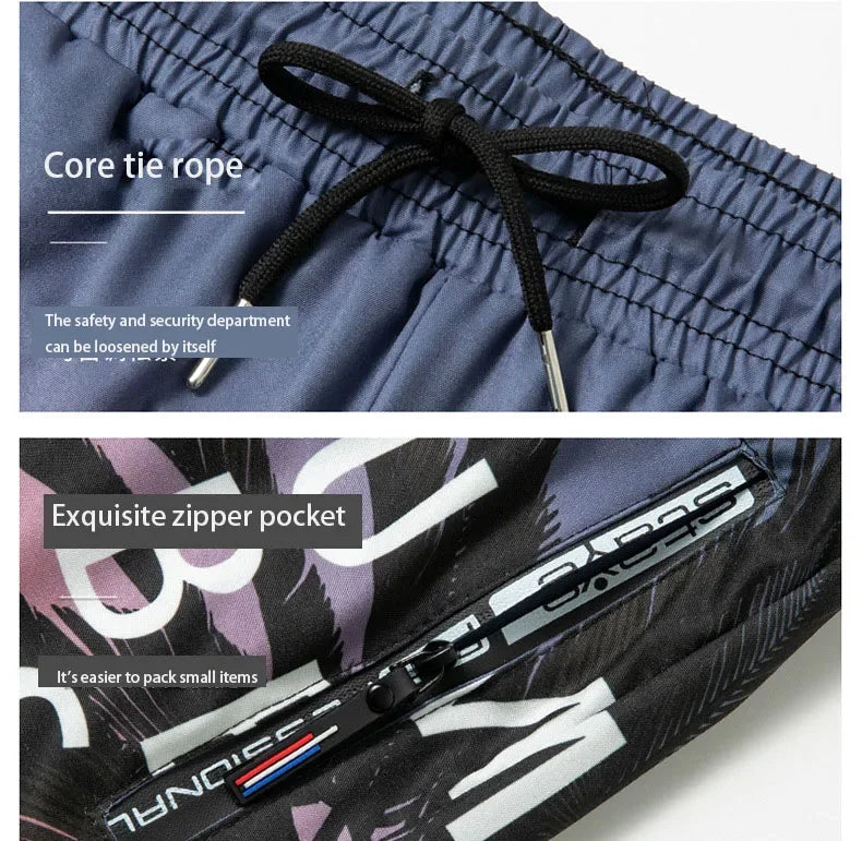 Double-Layer Swimming Trunks for Men