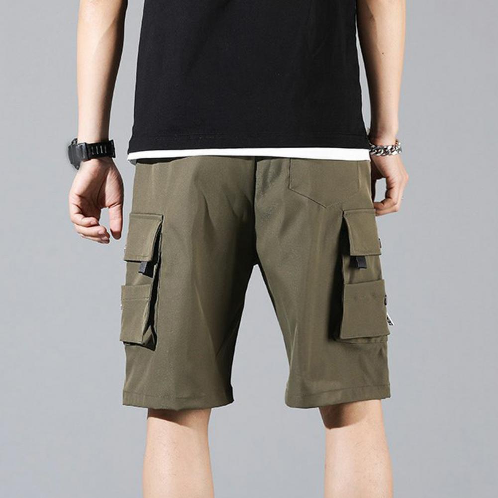 Pantalones cortos cargo elásticos para hombre