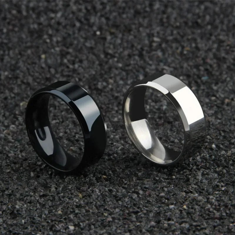 Stainless Steel and Titanium Set Rings