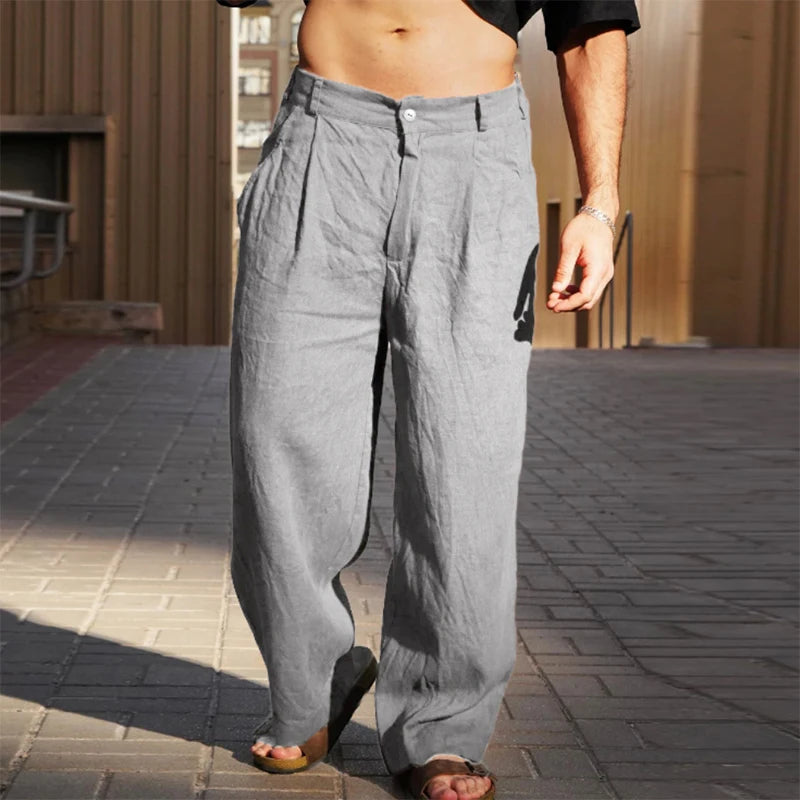 Pantalones de lino para hombre estilo vintage