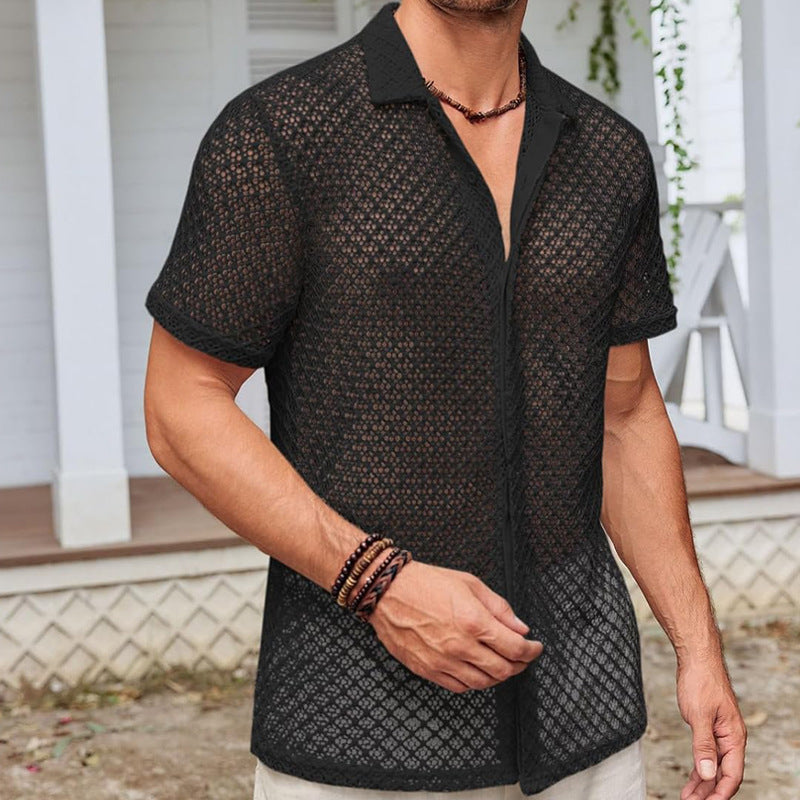 Camisa ligera de manga corta para hombre