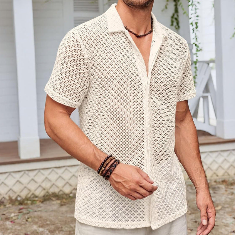 Camisa ligera de manga corta para hombre