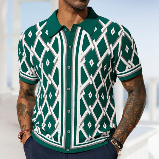 Camisa de manga corta de punto jacquard