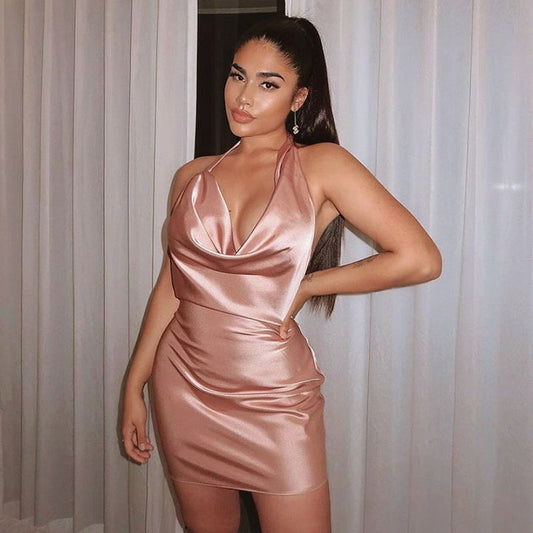 Vestido de fiesta de satén para mujer