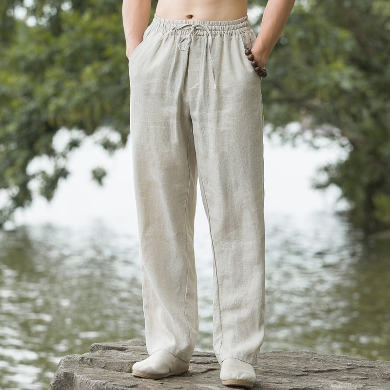 Pantalones de lino de verano para hombre