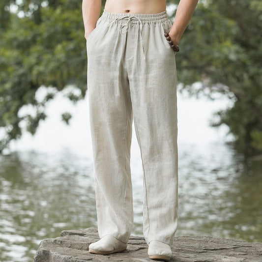 Pantalones de lino de verano para hombre