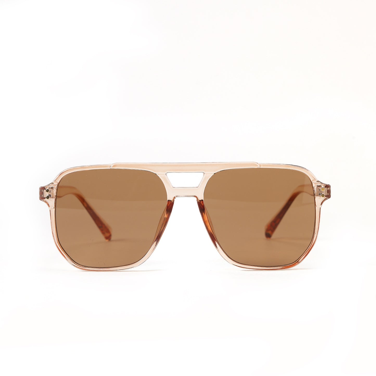 Gafas de sol negras de moda con doble haz cuadrado