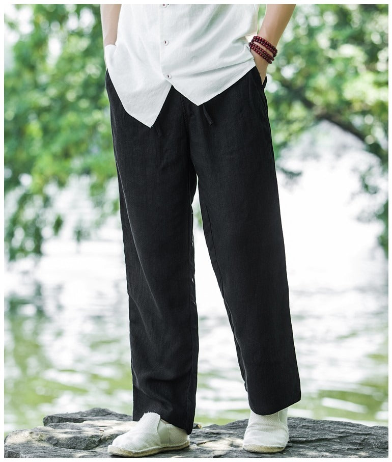 Pantalones de lino de verano para hombre