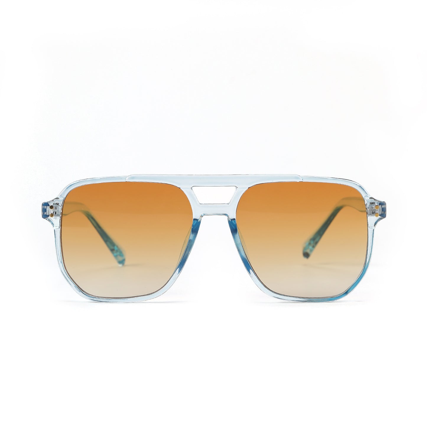 Gafas de sol negras de moda con doble haz cuadrado