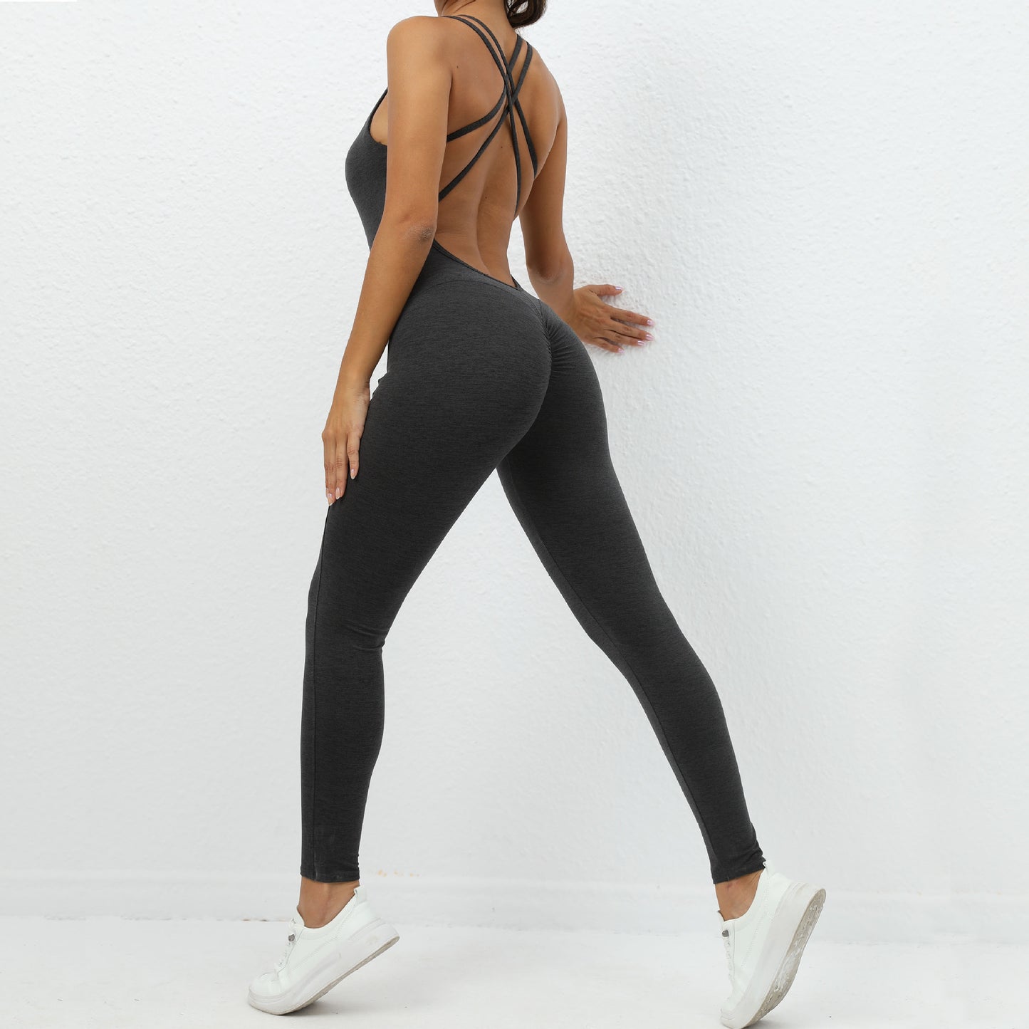 Yoga Jumpsuit with Open Back