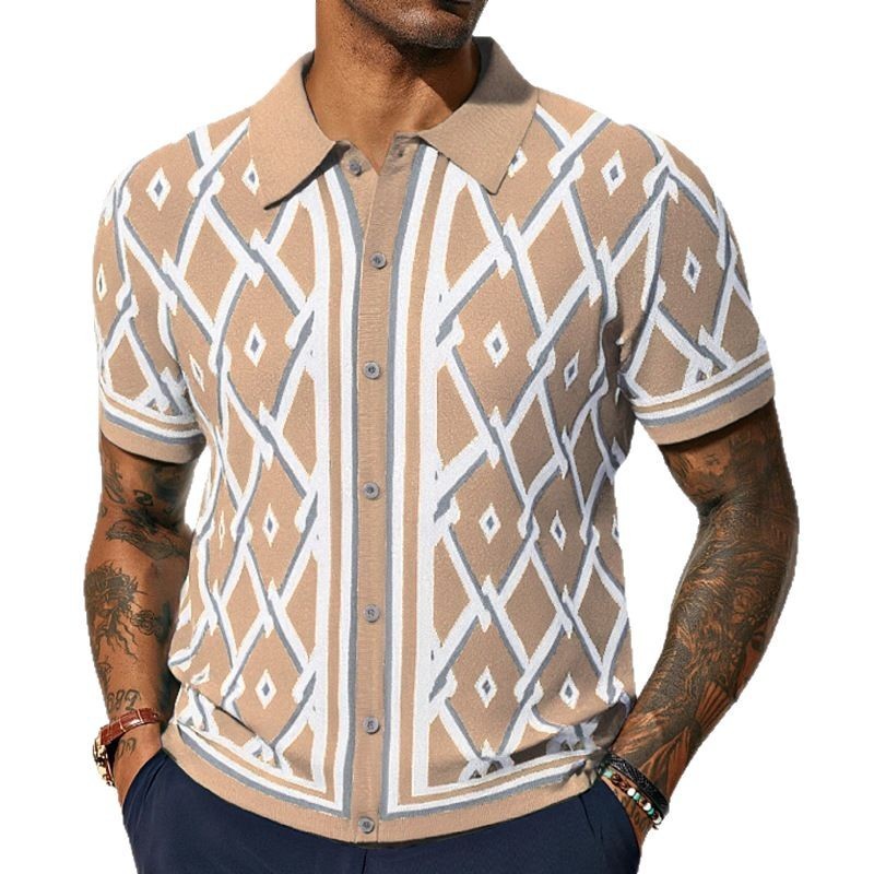 Camisa de manga corta de punto jacquard