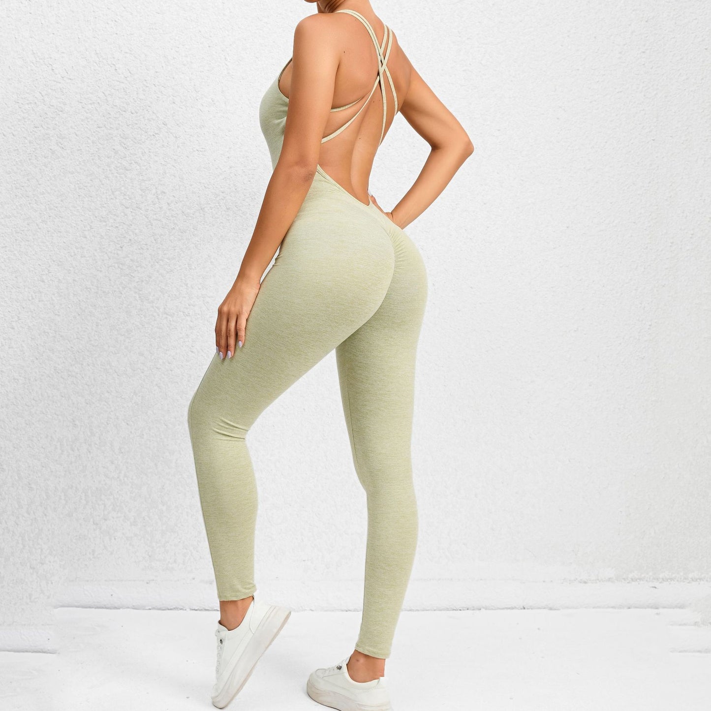 Yoga Jumpsuit with Open Back