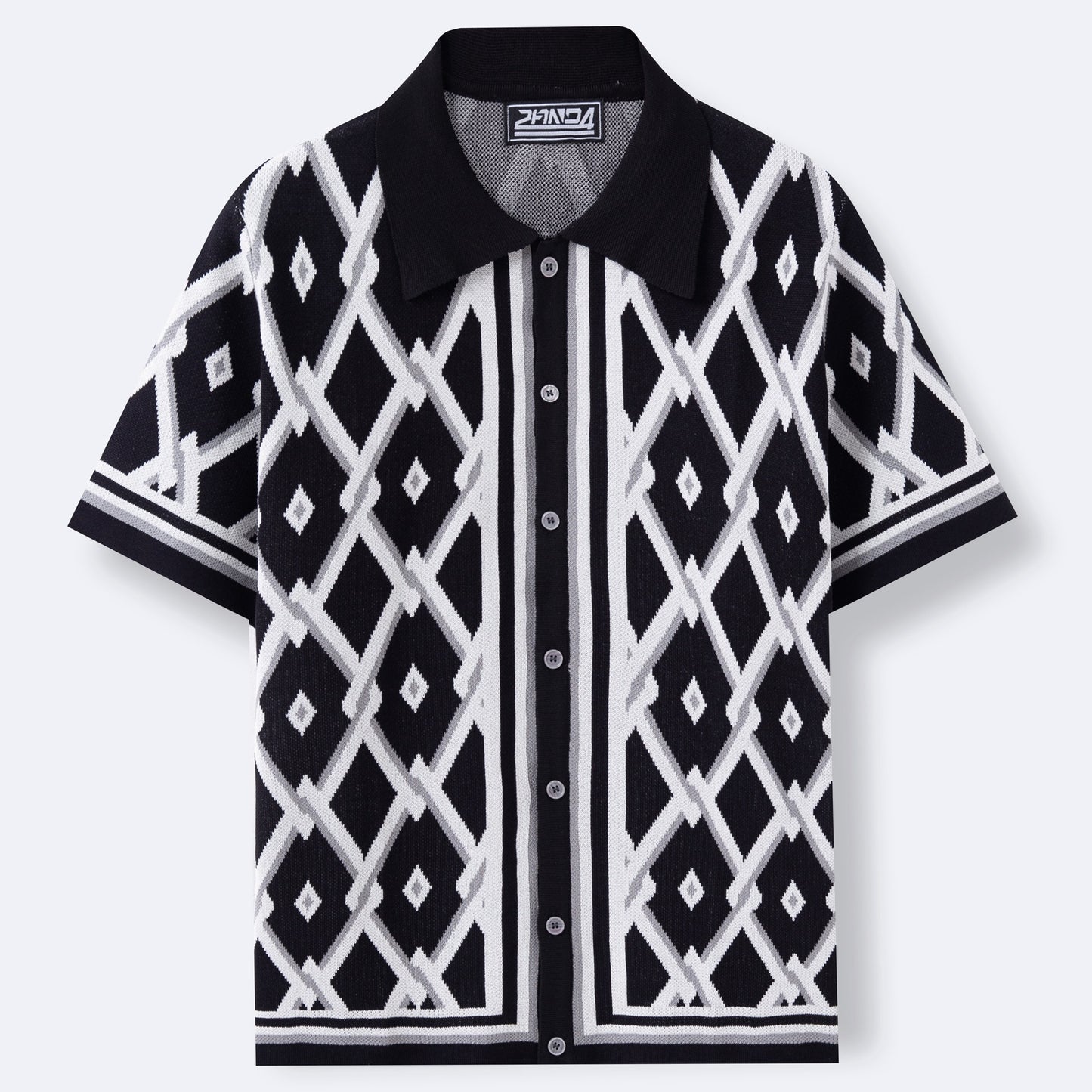 Camisa de manga corta de punto jacquard