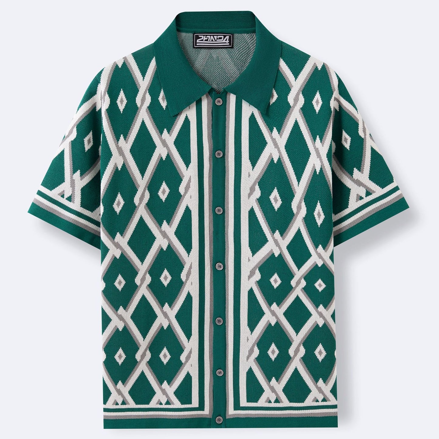 Camisa de manga corta de punto jacquard