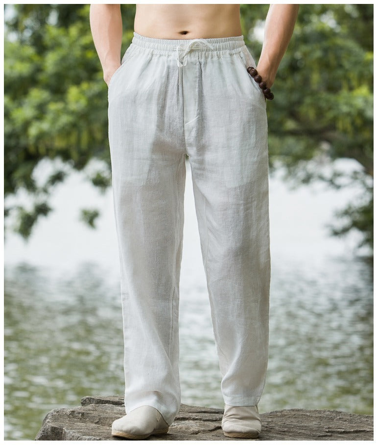 Pantalones de lino de verano para hombre