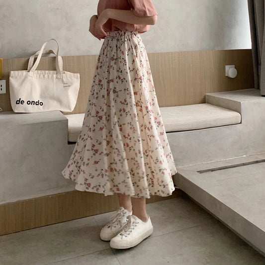 Floral Print Midi Skirt for Women