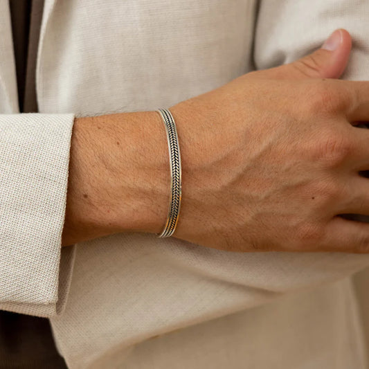 Silver Grain Cuff for Men