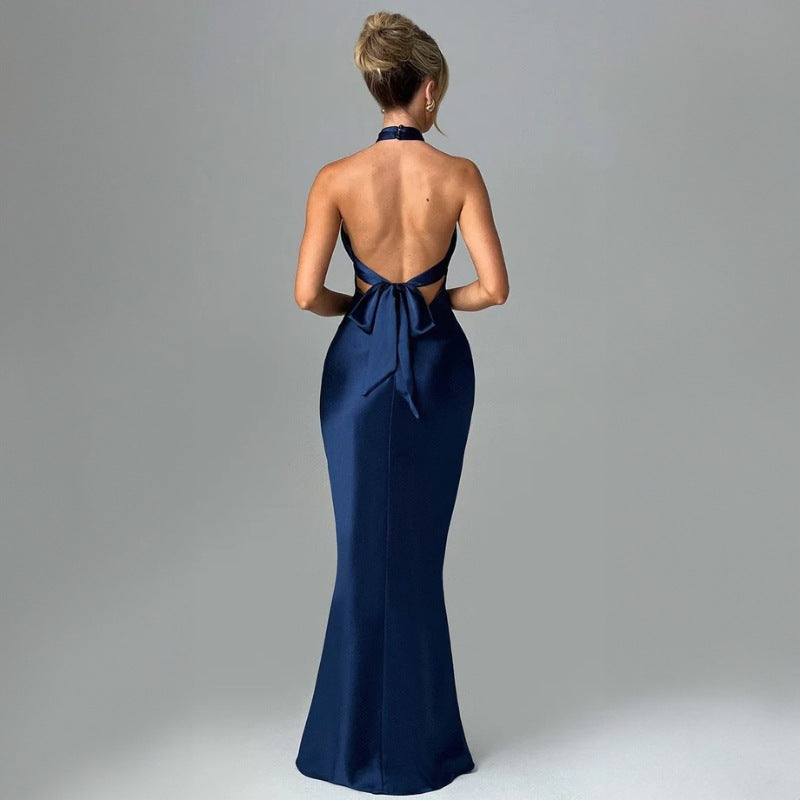 Vestido elegante con espalda abierta para mujer