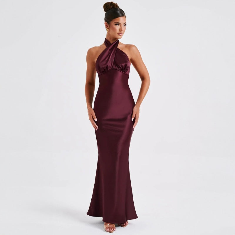 Vestido elegante con espalda abierta para mujer