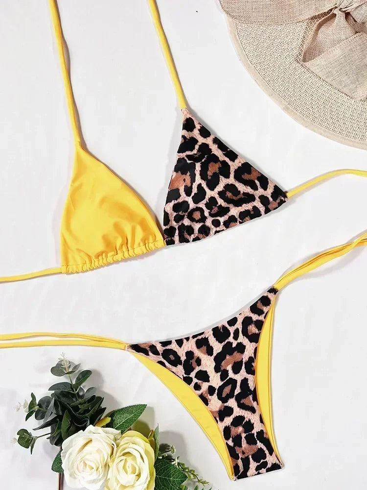 Minibikinis de leopardo para mujer