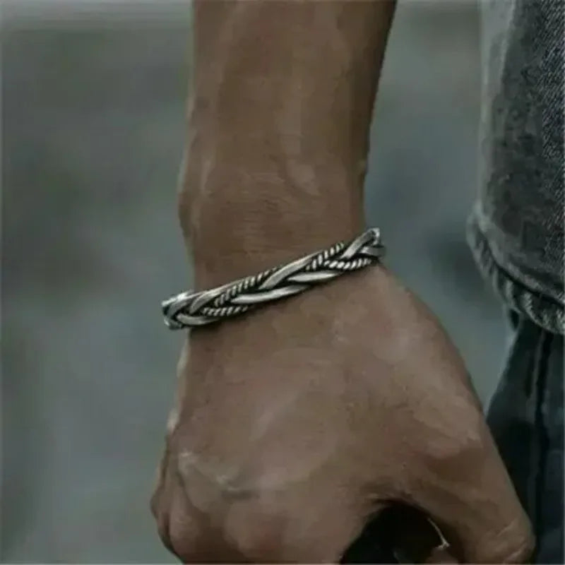 Twisted Stainless Steel Bracelet for Men