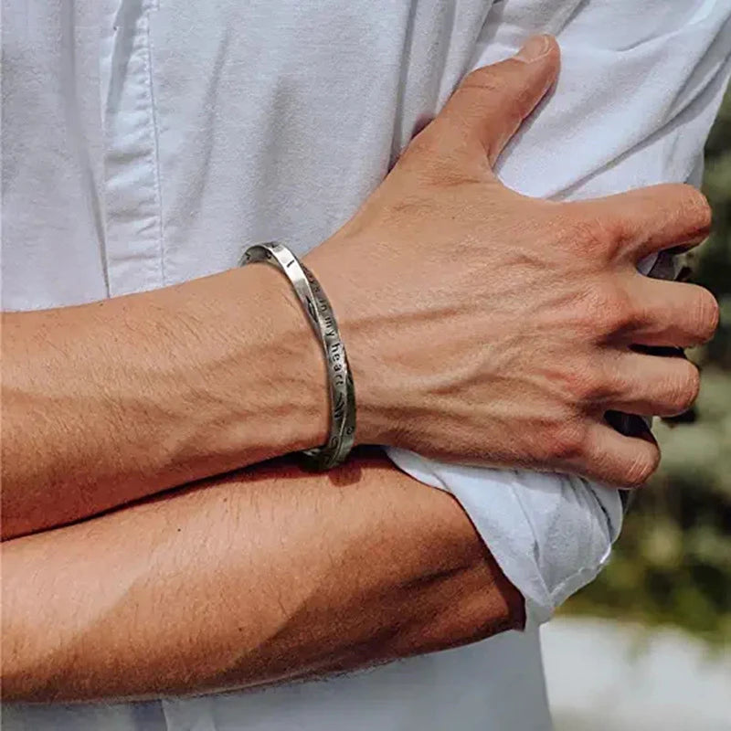 Twisted Stainless Steel Bracelet for Men