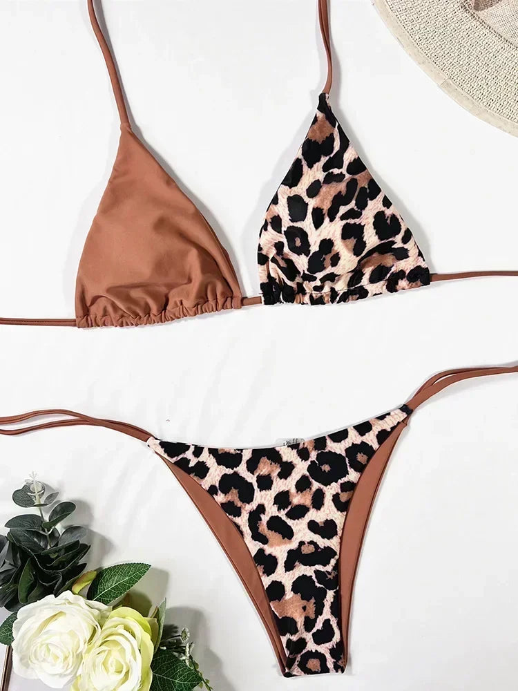 Minibikinis de leopardo para mujer