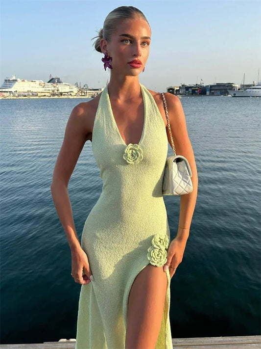 Long Dress with Flower for Women
