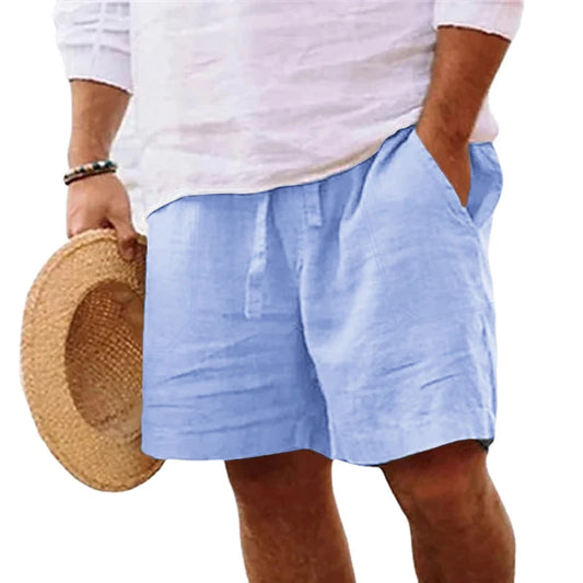 Pantalones cortos de verano de lino para hombre