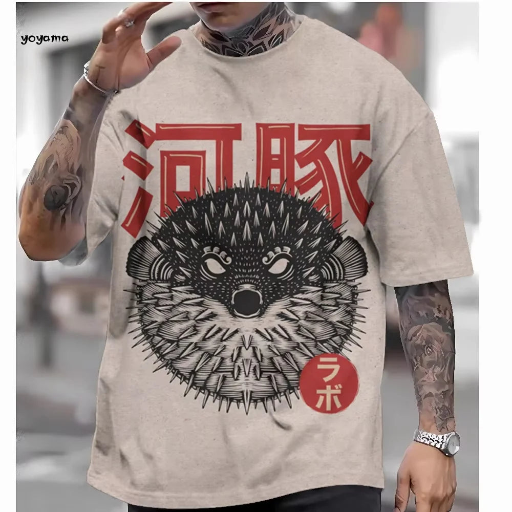 Camiseta de estilo japonés para hombre