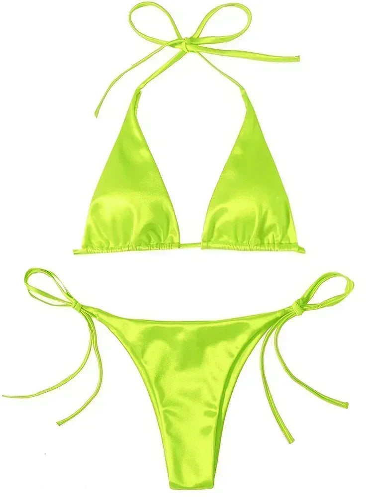 Bikini brasileño de satén para ella