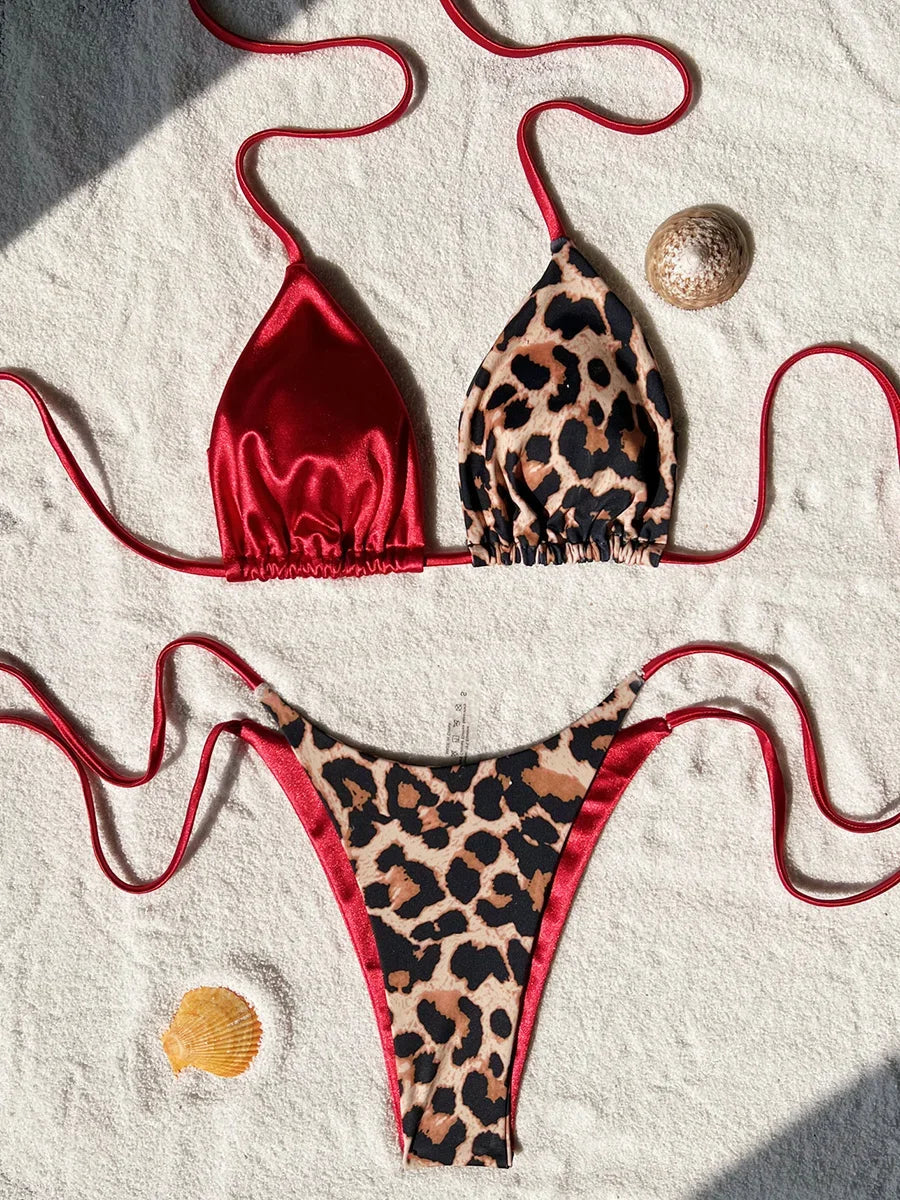 Minibikinis de leopardo para mujer